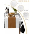 thumbnail image 2 of Modern Brown Black Table Cloth, Boho Contemporary Geometric Striped Waterproof Tablecloth for Square Tables, Reusable Washable Fabric Table Cover for Restaurant Kitchen Dining Tables 54"x54", 2 of 6