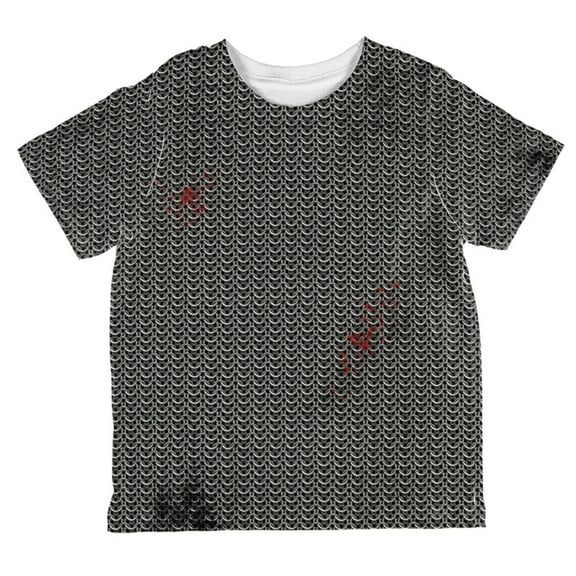 Halloween Battle Damage Chainmail Costume All Over Toddler T Shirt
