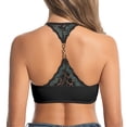 thumbnail image 4 of RFQWOVSR Womens Smooth Front Closure Lace Racerback Bra for Women Push Up Padded Cup Adjustable Lingerie XL, 4 of 4