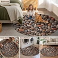thumbnail image 5 of Colorful Stones Round Area Rug 3.3Ft Washable Circle Rugs for Dining Room Table, Modern Art Farmhouse Stones Non-Slip Carpet Floor Mats Indoor Outdoor Carpet Runner Aesthetic Home Decor, 5 of 8
