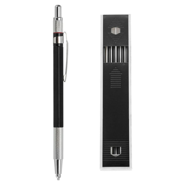 Unique Bargains Mechanical Pencil with 12Pcs HB Refills, Write Smoothly Pencil with Built-in Sharpener and Claw Tip, Black