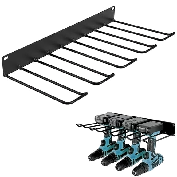 Wall Mounted Drill Holder, Power Tool Organizer, Utility Storage Rack for Garage, Workshop, Shed, Suitable for Cordless Tools