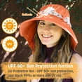 thumbnail image 6 of Solaris Women Outdoor Hiking Hat, Summer Hat with Neck Flap and Floral Silk Ribbons for Fishing, Camping, Safari,Fishing Caps,Orange, 6 of 7