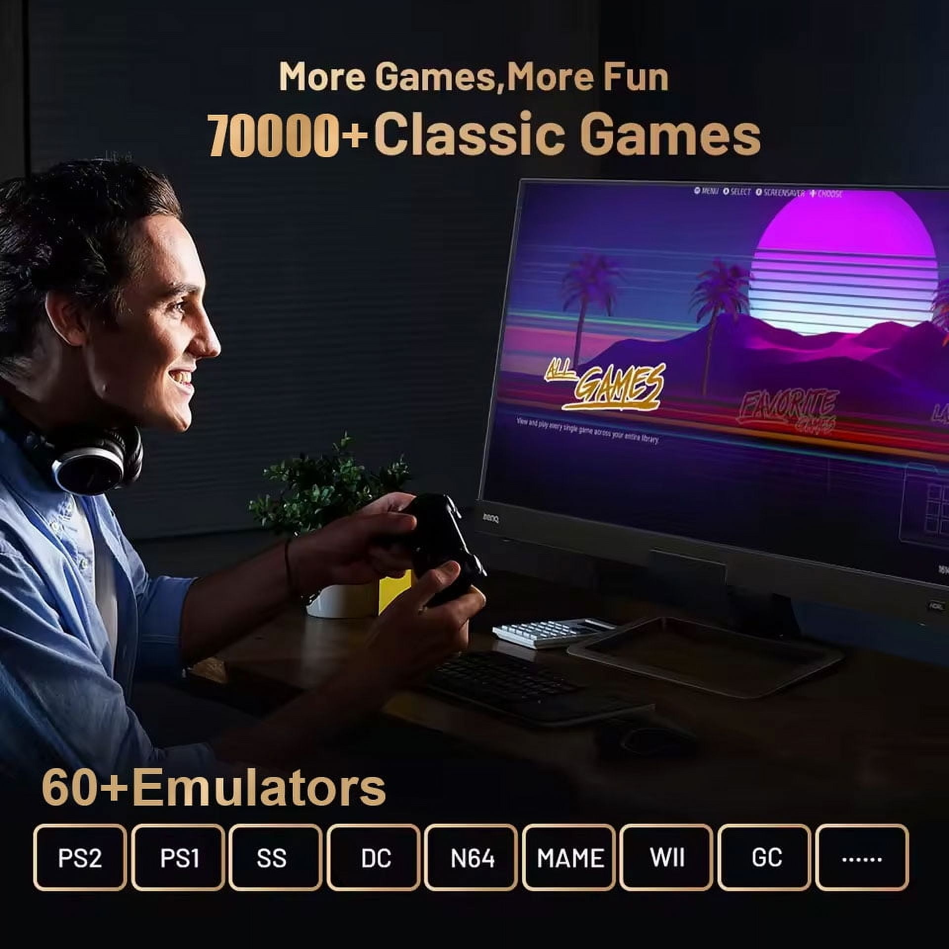 Retro Game Console X2 70000+Games 60+Emulators 500GB Batocera For Wii PS2 PSP GameCube N64