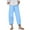 Blue, variant on Qiopertar Linen Pants for Women High Waist Casual Cropped Pants with Pockets Summer Comfy Stretchy Elastic Waistband Solid Color Trousers, Yellow XL