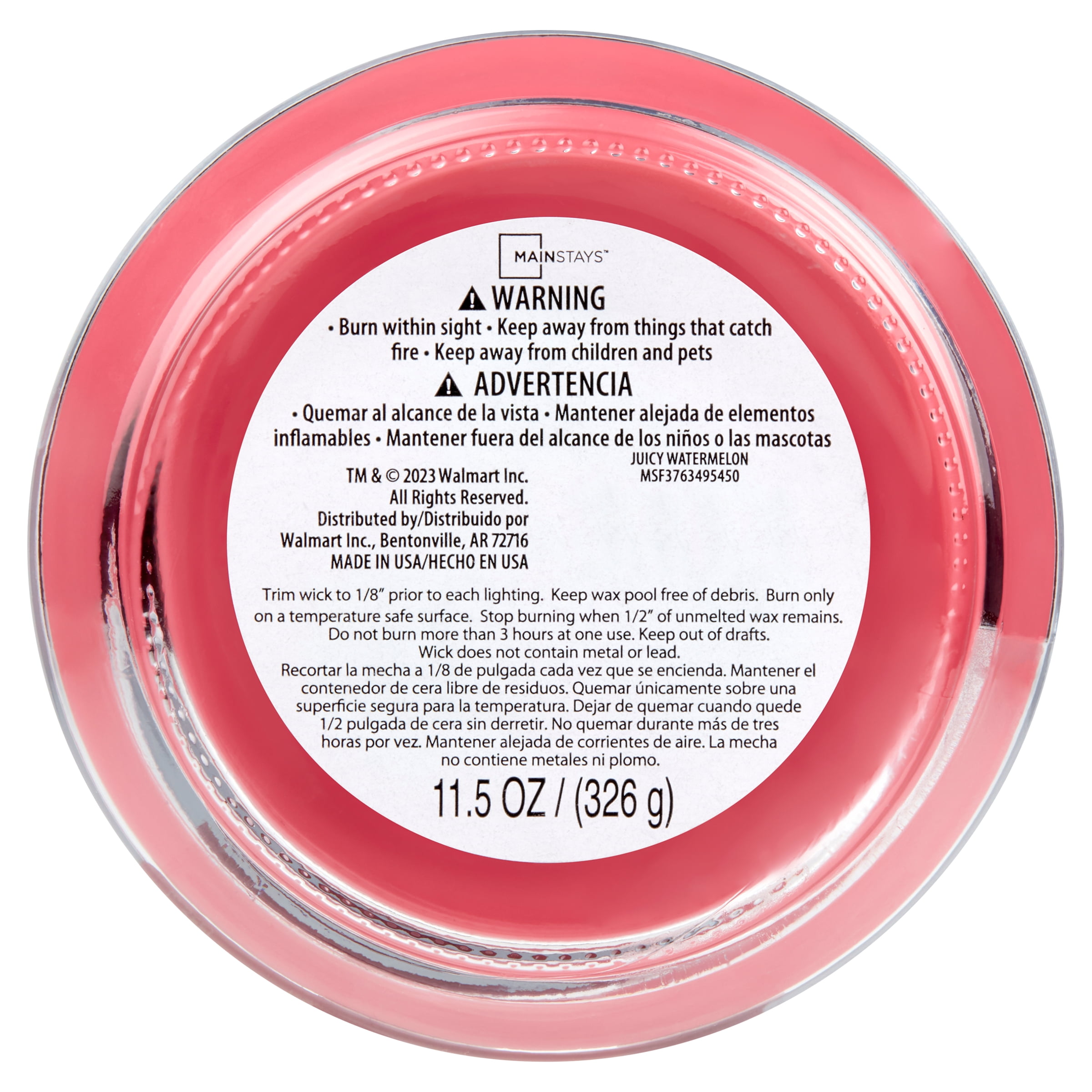 (2 pack) Mainstays Juicy Watermelon Scented 3-Wick Candle, 11.5oz