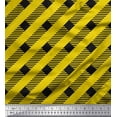thumbnail image 1 of Soimoi Yellow Poly Georgette Fabric Diagonal Stripe Print Fabric by the Yard 52 Inch Wide, 1 of 5
