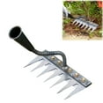 thumbnail image 3 of 5/6/7/8 Teeth Carbon Steel Garden Weeding Rake,Durable Weed Rake,Iron Rake for Weeding,Garden Rakes Metal Heavy Duty,Iron Rake for Gardening and Weeding, 3 of 6
