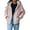 Pink, variant on SHEWIN Womens Hooded Puffer Jacket Full Zipper Short Coat with Pockets Winter Warm Outerwear Petite