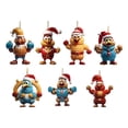 thumbnail image 1 of 7 adornos navideños de pollo. Divertidos adornos de pollo en 2D planos para de , , hogar, fiesta de cumpleaños, coche o, 1 of 8