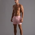 thumbnail image 2 of SWSMCLT Men's Cotton Casual Shorts Slim Fit Mid Rise Comfy Pocket Spandex Bermuda Shorts Summer Pink Medium, 2 of 4