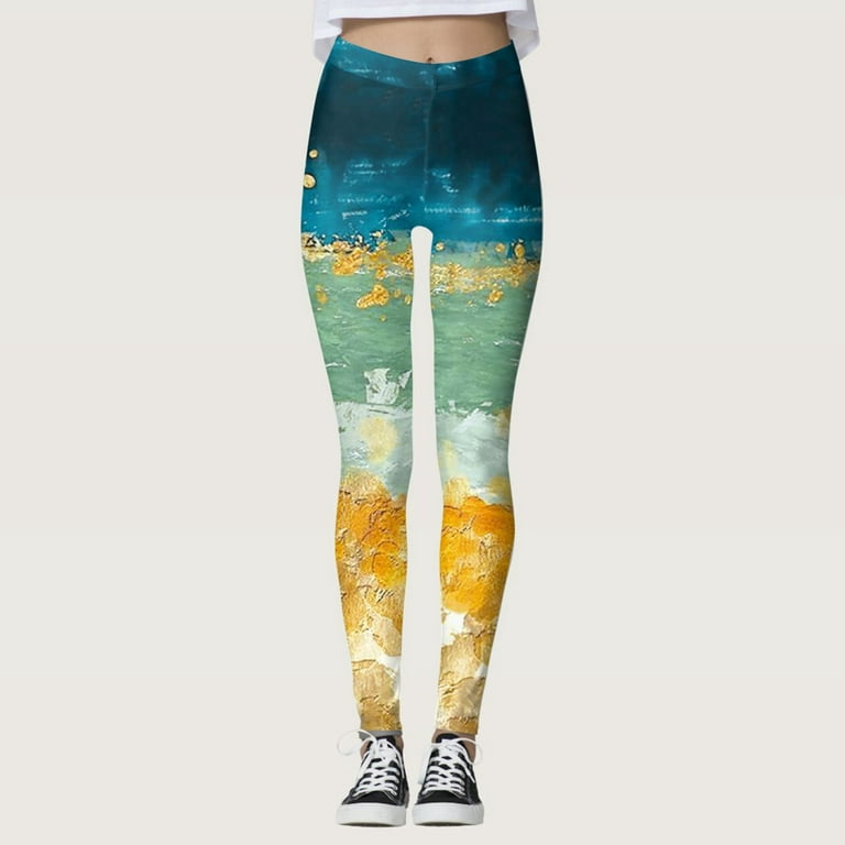 EHQJNJ Leather Leggings Promover Wide Leg Yoga Pants Ladies' Printed Sports  Leggings Yoga Pants