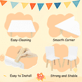 thumbnail image 5 of Smilgend Kids Wooden Table and Chairs Set, 3 Piece Toddler Activity Play Table Set with 2 Chairs, Easy Assembly, Sturdy and Durable for Arts & Crafts, Snacks, Games, White, 5 of 8