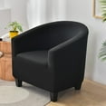 thumbnail image 3 of Solid Color Stretch Sofa Slipcover Loveseat Cushion with Arms and Seat Chair Covers Armchair Slipcovers for Bedroom Living Room Black, 3 of 10