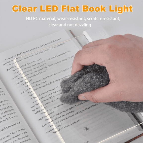 Book Light, Rechargeable Clear LED Flat Reading Light with 3 Colors & Timer, Plate Lamp Book Full Page Light Pink,1 x Book Light,Pink