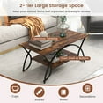 thumbnail image 5 of Spaco 2-Tier Faux Marble Coffee Table with Marble Top and Metal Frame-Rustic Brown, Modern Coffee Table for Living Room Office Reception, 5 of 7
