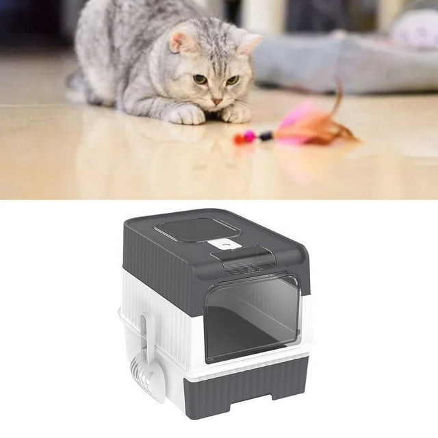 Oversized Cat Litter Box, Drawer Type Fully Enclosed to Prevent Leakage Cat Toilet with Odor Removal Pack for Pets