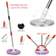 thumbnail image 5 of Spin Mop and Bucket, Stainless Steel Floor Cleaning System with 2 Extra Refills, Microfiber Mop Heads, 58" Extended Handle for Household, Black & Red, 5 of 7