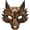Copper, variant on Jiibva Silver PU Vintage Werewolf Half Face Mask Halloween Cosplay 25x7x22cm