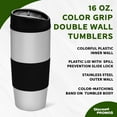 thumbnail image 3 of Color Grip Tumblers 16 oz. Set of 10, Bulk Pack - Perfect for Smoothies, Iced Coffee, Soda, Other Hot & Cold Beverages - Black, 3 of 5