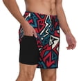 thumbnail image 3 of Picia Geometric Elements pattern Mens Swim Trunks with Compression Liner Stretch Beach Shorts Quick Dry with Zipper Pockets No-Chafing Board Shorts-Large, 3 of 9
