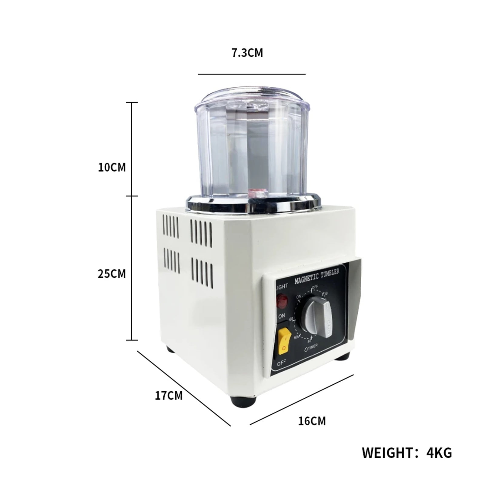 KT-90 Magnetic Polisher Tumbler AC Mini DIY Jewelry Polisher Finish Cleaning Tool ,Easy to Use