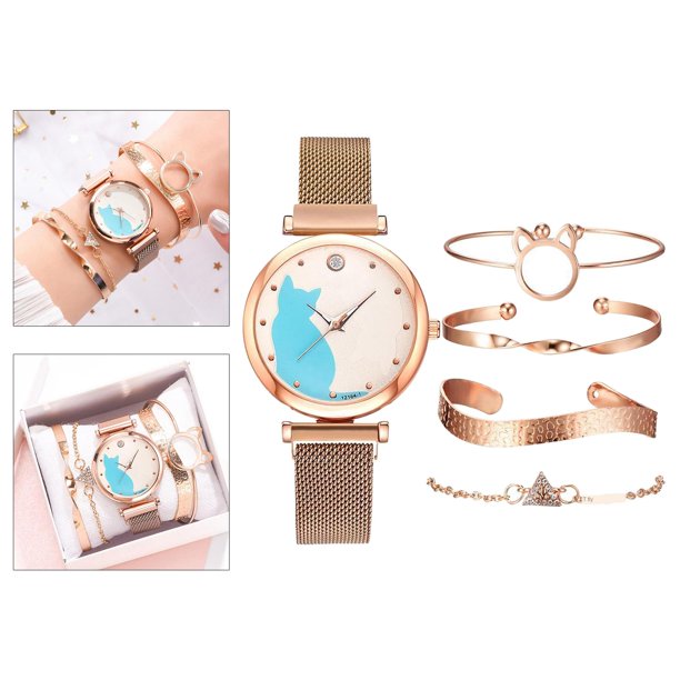 Elegante reloj de 34 mm para mujer con , conjunto de , banda de Oro rosa Hugo brazalete de reloj de acero inoxidable