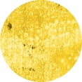 thumbnail image 1 of Ahgly Company Machine Washable Indoor Round Abstract Yellow Modern Area Rugs, 6' Round, 1 of 4