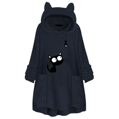 

Colisha Womens Fuzzy Fleece Pajamas Casual Winter Hooded Pullover Sleepwear Winter Fluffy Hoodies Sweatshirt Outwear Top Pocket