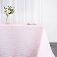 thumbnail image 4 of BalsaCircle 90" x 132" Blush Accordion Crinkle Taffeta Rectangular Tablecloth Reception, 4 of 8