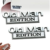 Old Man Edition Car Emblem, 3D Sticker Badge, Metal Nameplate Funny Decals for Car, Truck, SUV, Motorcycle, Badges for Tailgate, Bumper, Hood, Side, Waterproof Adhesive(Silver and Black)