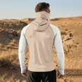 thumbnail image 6 of Men's UPF 50+ Sun Protection Compression Hooded Shirt, Slim Fit Long Sleeve Color Block Rash Guard with Integrated Face Mask for Fishing and Hiking, 6 of 6