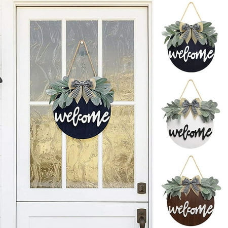 

Chicmine Bow Door Pendant Sturdy Easy to Install Lightweight Front Door Welcome Wreath Sign Shooting Props