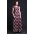 thumbnail image 3 of Bimba Floral Women V Neck Sleeveless Front Slit Casual Maxi Printed BohoÂ&nbsp;Dress-X-Small, 3 of 5