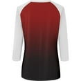 thumbnail image 5 of ATOYSOY Women's Fashion Clothes Gradient Pullovers Casual 3/4 Sleeve Tops Cute Going Out Business Tees Round Neck Blouses Summer Holiday Slim Raglan Shirts Red L, 5 of 5