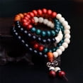 thumbnail image 1 of DEBGFS Perles de Prière Sandale Mala Bouddhisme Tibétain 8mm 108 Perles bracelet Collier, Multicolore, 1 of 3