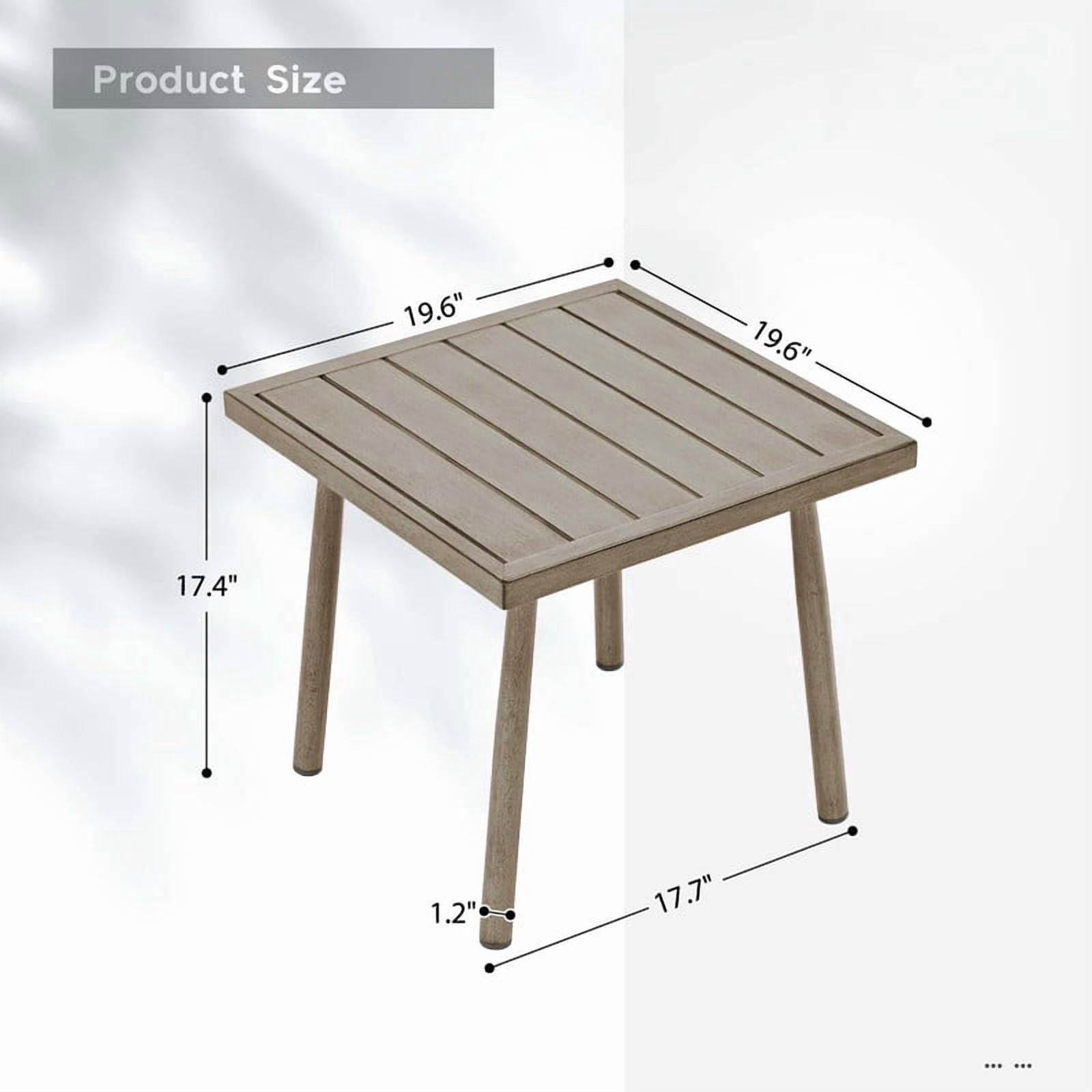 3-Piece 2 Accent Swivel Dining Arm Chairs with Aluminum Side Table, Outdoor Bistro Set