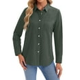 thumbnail image 5 of Vividaire Womens Button Down Shirts Oxford Cotton Long Sleeve Collared Work Office Blouses Tops, 5 of 8