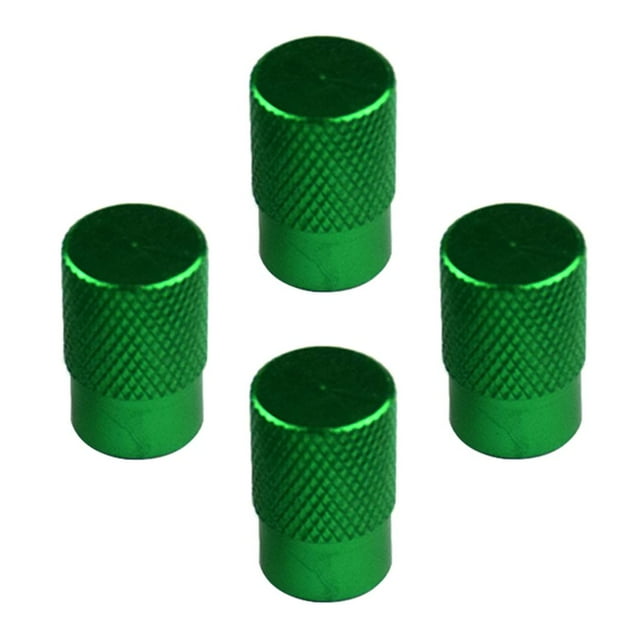 koolsoo 4pcs Bike Metal Valve Caps Tire Rims Valve Caps Dustproof Cover 10x16mm Green
