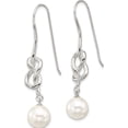 thumbnail image 2 of Sterling Silver Polished Knot 10Mm Glass Pearl Dangle Earrings (Width 10) (Length 54.2) - Jbsp, 2 of 5