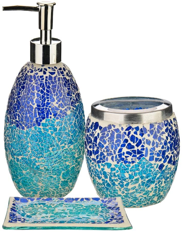 Sea Glass Colored Bathroom Accessories Mosaic Glass Colored Bathroom