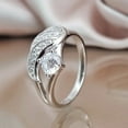 thumbnail image 3 of SPRING PARK Fashion Women Angel Wing Design Rhinestone Decor Wedding Band Ring Jewelry Gift, 3 of 7