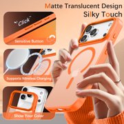 BENTOBEN Case for iPhone 17 Pro Compatible with Mag-Safe 6.3 Metal Frame Slim Tpu Matte Shockproof Protective Cover Orange