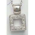 thumbnail image 2 of 18k White Gold Round Cut Open square modern chunky classic diamond pendant (0.28 Ct, H Color, SI Clarity), 2 of 3