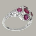 thumbnail image 4 of LBG British Made 9k White Gold Natural Ruby & Diamond Womens Statement Ring - 33 size options - Size 10, 4 of 7