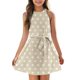thumbnail image 3 of Girls' Summer Dress Kids 2025 Sleeveless Polka Dot Dress with Belt Cute Summer Casual Sundress for Kids Lightweight and Comfortable ,Sie:140, 3 of 6