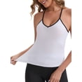 thumbnail image 5 of INSPIRE CHIC Women's V-Neck Spaghetti Straps Tank Top Slim Fit Solid Elastic Cropped Athletic Camisoles S White, 5 of 6