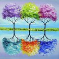 thumbnail image 1 of Cuadros Decorativos Bordado completo Hilo de algodón ecológico 11CT Kit de punto de cruz de árbol impreso Obra de arte (2) Wdftyju de costura negro 4 estilos, 1 of 9