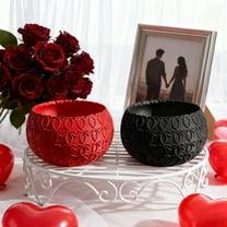 Hogloyecr Candy Bowl | Valentine's Day Flower Vase - Heart Pattern Buffet Containers | for Home Living Room Kitchen Restaurant Holiday Party Gathering Red