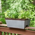 thumbnail image 3 of Southern Patio 24" Westlake Deck Rail Planter, Rustic Galvanized (2 Pack), 3 of 8